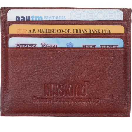 Genuine Leather Casual Card Holder Brown Colour Card Holder