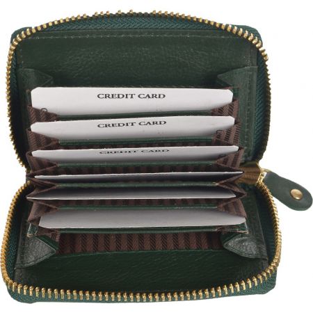 Genuine Leather Unisex Zip card holder