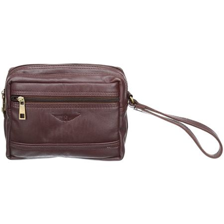 Pecan Brown 100%Genuine Leathers cash bag by Maskino Le...