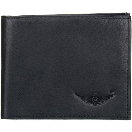 Sable Black Genuine Leather Bi-Fold Wallet by Maskino L...