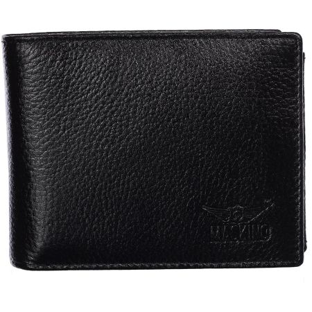 Genuine Leather Inside Button Wallet Black