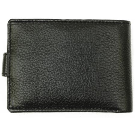 Upper Button Genuine Leather Wallet Black