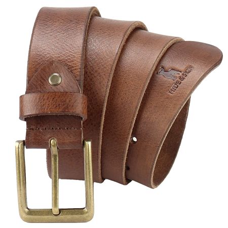 Genuine Leather Casual Belt (Brown) for Men