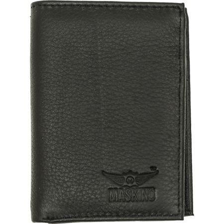 Vertical NDM Genuine Leather Card Holder Black