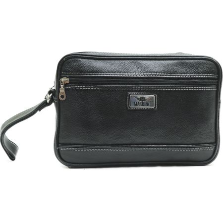 Porpoise Grey100% Genuine Leather Black cash bag (CashB...