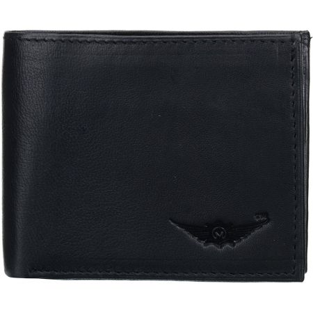 Black Raven Genuine Leather Bi-Fold Wallet by Maskino L...