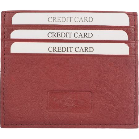 Genuine Leather Casual Card Holder Red Colour Card Hold...