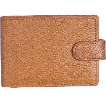 Upper Buttun Mini Wallet Card Holder NDM Tan