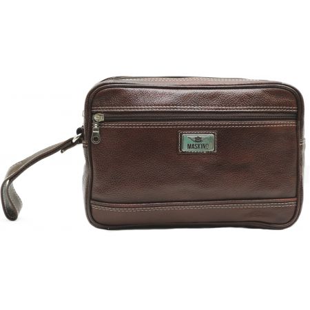 Genuine Leather Cash Bag (Large) Brown