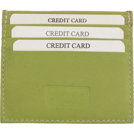 Genuine Leather Casual Card Holder Light Green Colour 0...