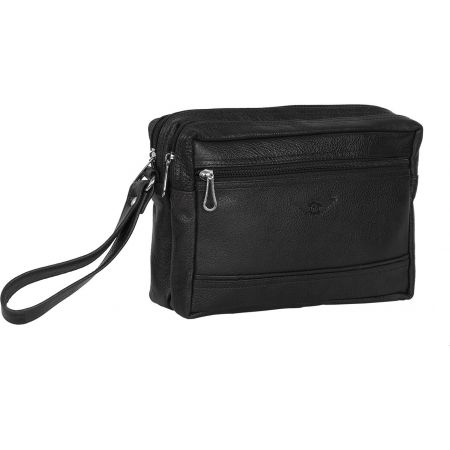 Stylish Genuine Leather Multi purpose Pouch by Maskino Leathers (Large) Black