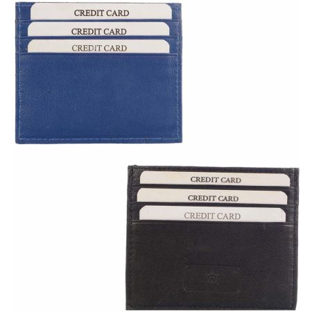 Blue And Black Stylish Geniune Leather Card Holder