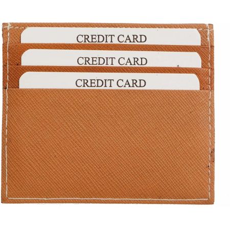 Green And Orange Geniune Leather Card Holder