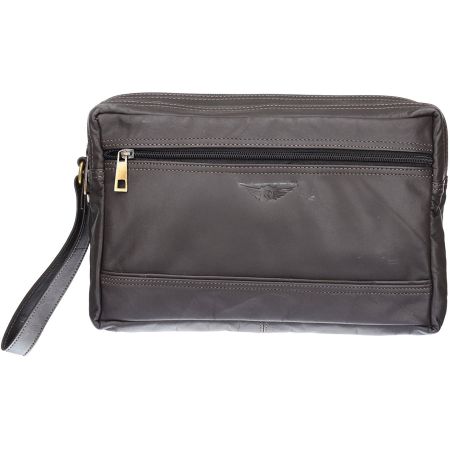 Classi Grey 100%Genuine Leather Cash Bag Pouch by Maski...