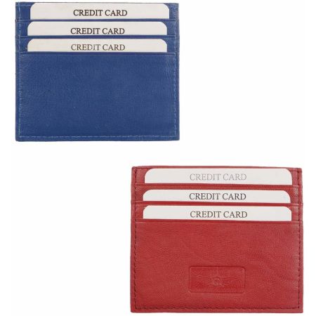 Blue And Red Stylish Geniune Leather Card Holder