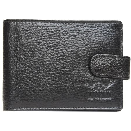 Genuine Leather Button Card Holder Cum Wallet Black