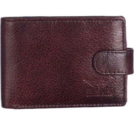 Upper Buttun Mini Wallet Card Holder NDM Brown
