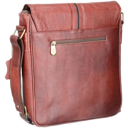 Sophisticated 100%Genuine Leather Brown Laptop slingbag...