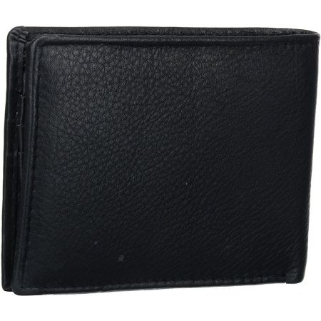 Jet Black Genuine Leather Bi-Fold Wallet by Maskino Lea...