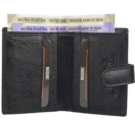 Genuine Leather Book Fold Card Holder Card Holder Black...