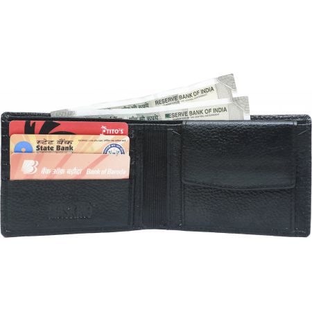 Genuine Leather Slim Wallet Black