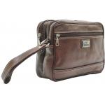 Genuine Leather Cash Bag (Large) Brown