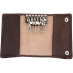 Color of Wood 100%Genuine Leather Brown Key pouch (MKH001) by Maskino Leathers