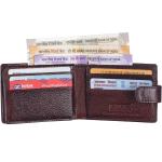 Upper Buttun Mini Wallet Card Holder NDM Brown